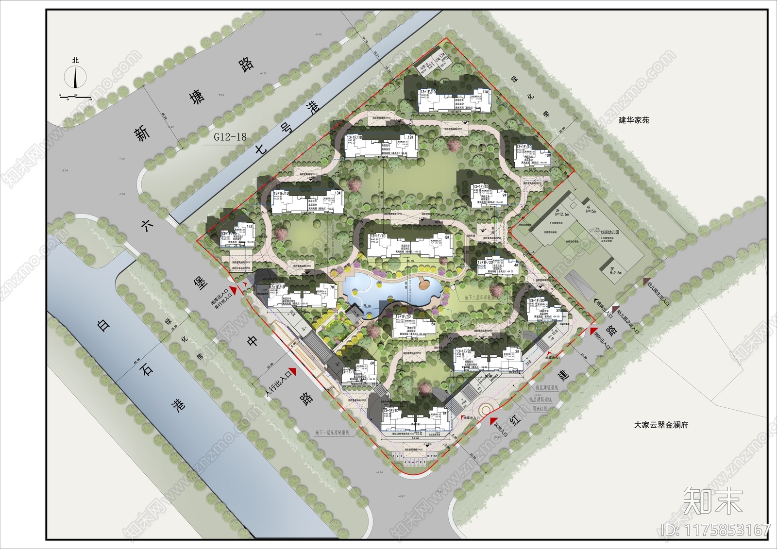 现代新中式住宅楼建筑cad施工图下载【ID:1175853167】