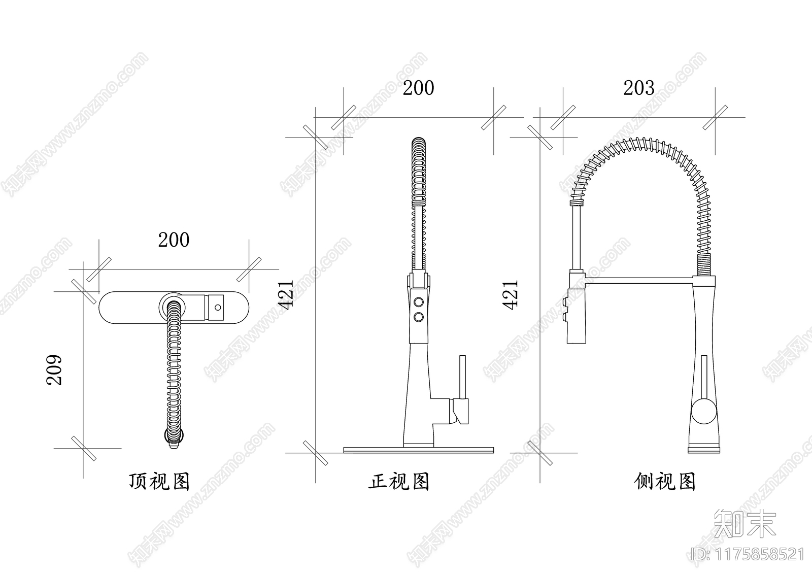 现代厨房设施施工图下载【ID:1175858521】