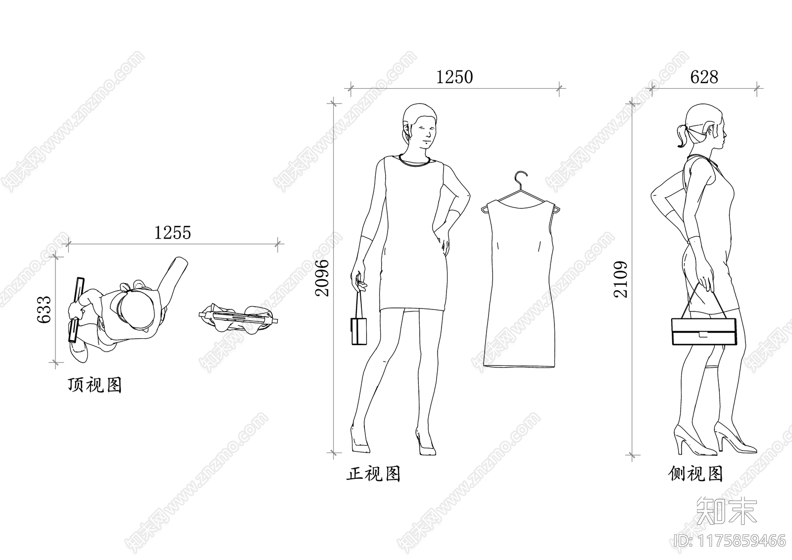 现代人物cad施工图下载【ID:1175859466】