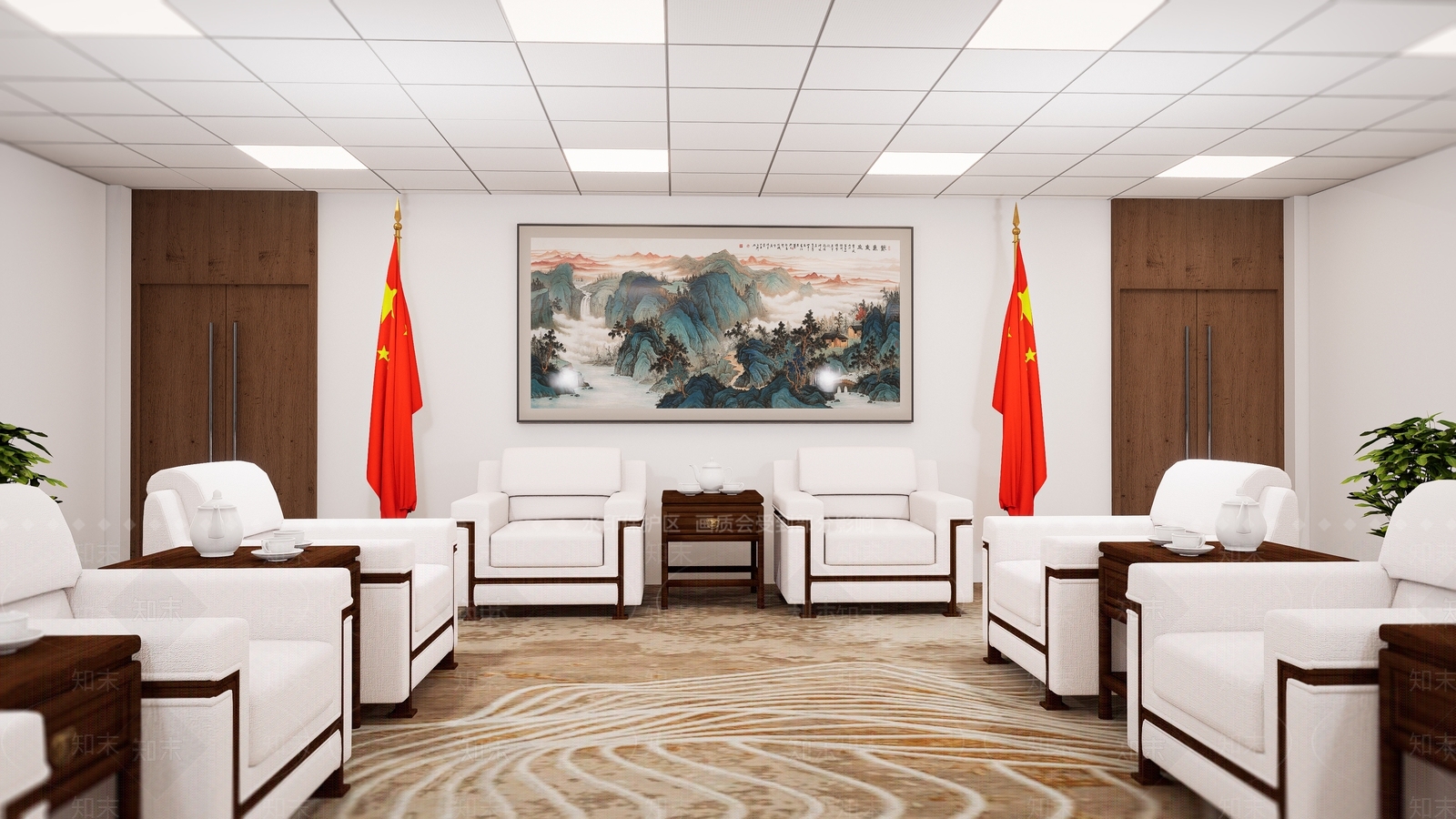 现代轻奢接待室3D模型下载【ID:1176150493】