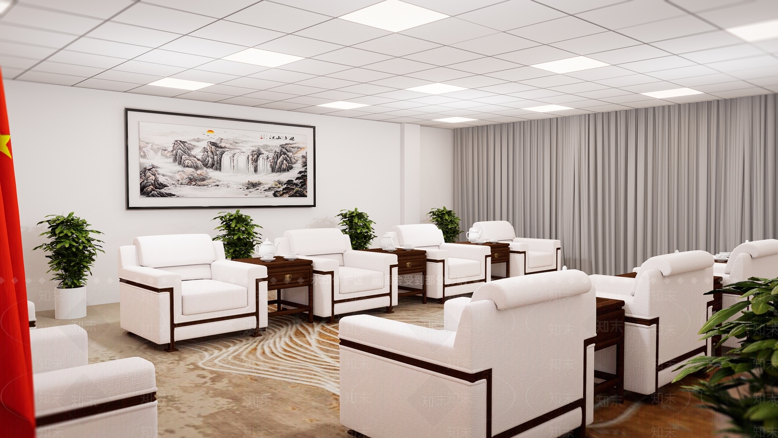 现代轻奢接待室3D模型下载【ID:1176150493】