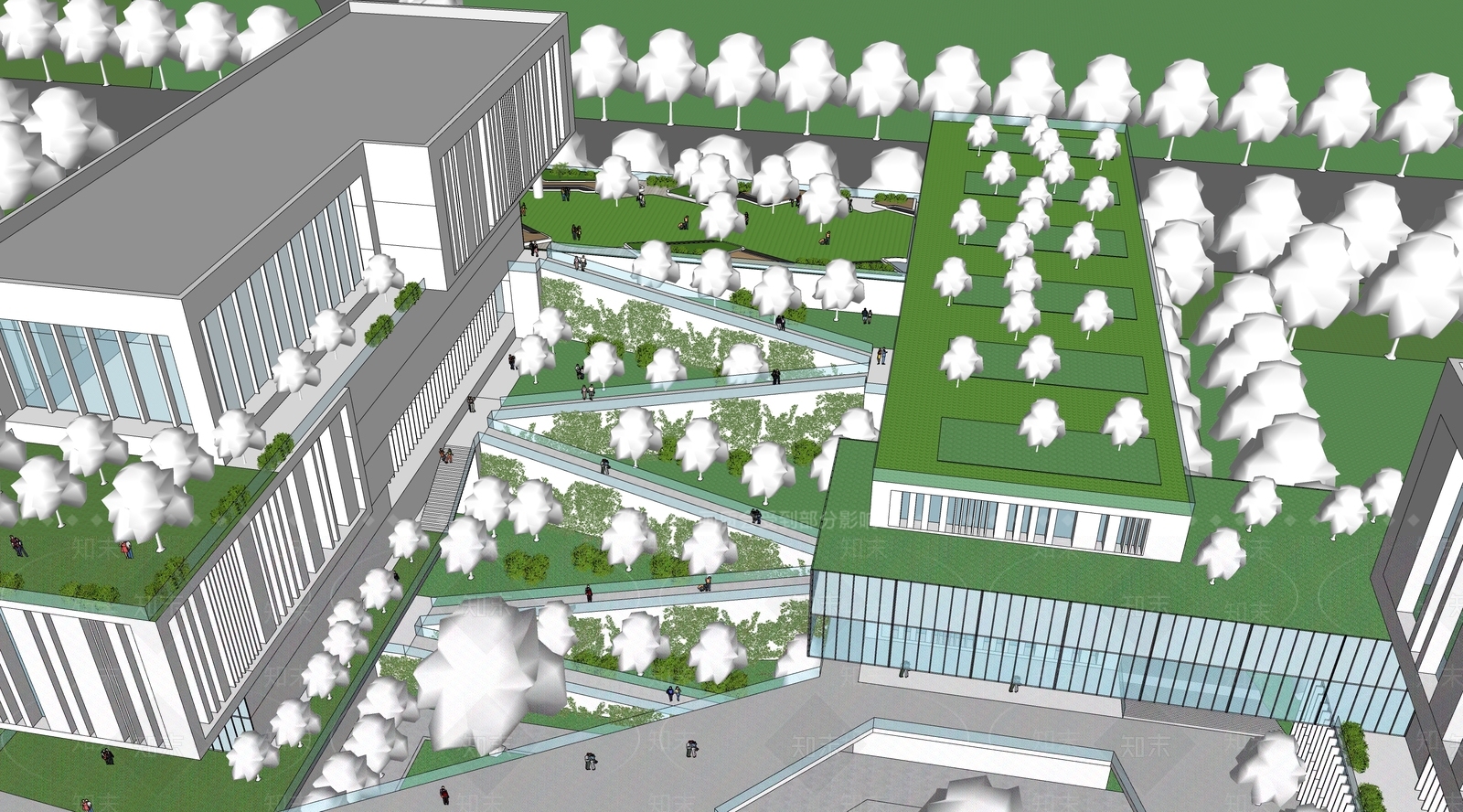 现代新中式小公建SU模型下载【ID:1175867040】