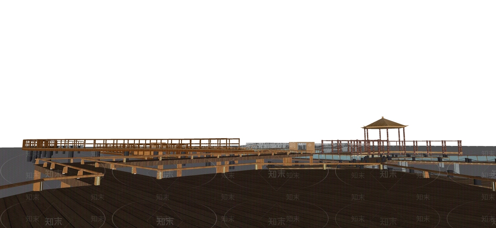 现代景观桥SU模型下载【ID:1175870117】