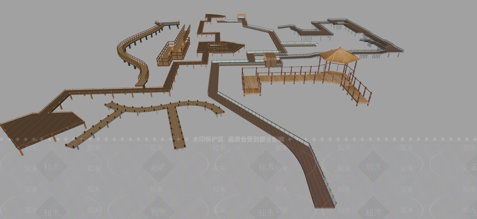 现代景观桥SU模型下载【ID:1175870117】