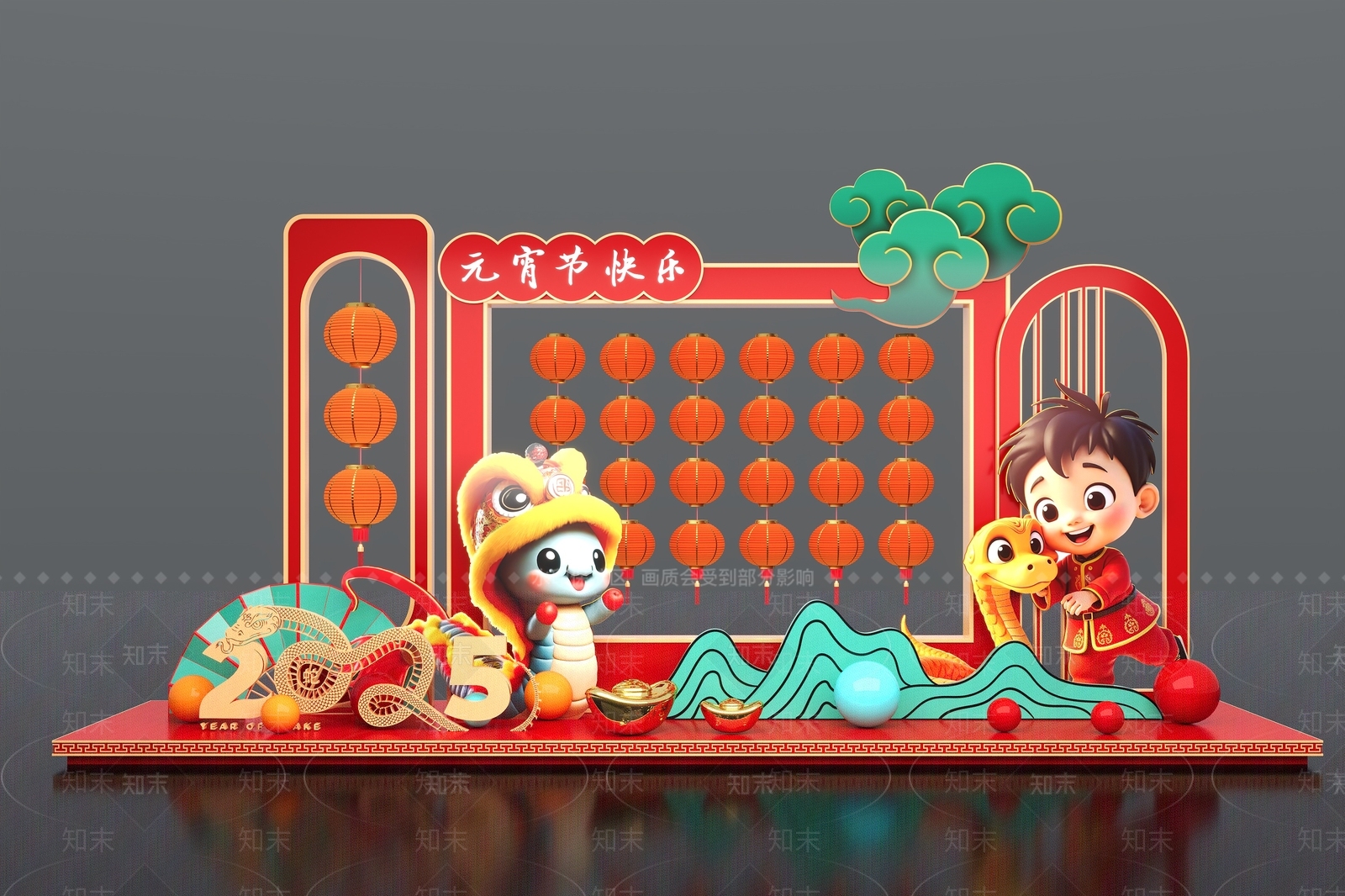 新中式美陈3D模型下载【ID:1175873959】
