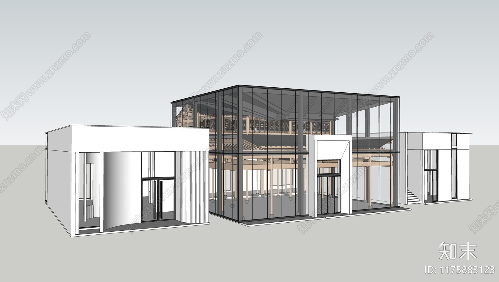 现代新中式其他商业建筑SU模型下载【ID:1175883123】