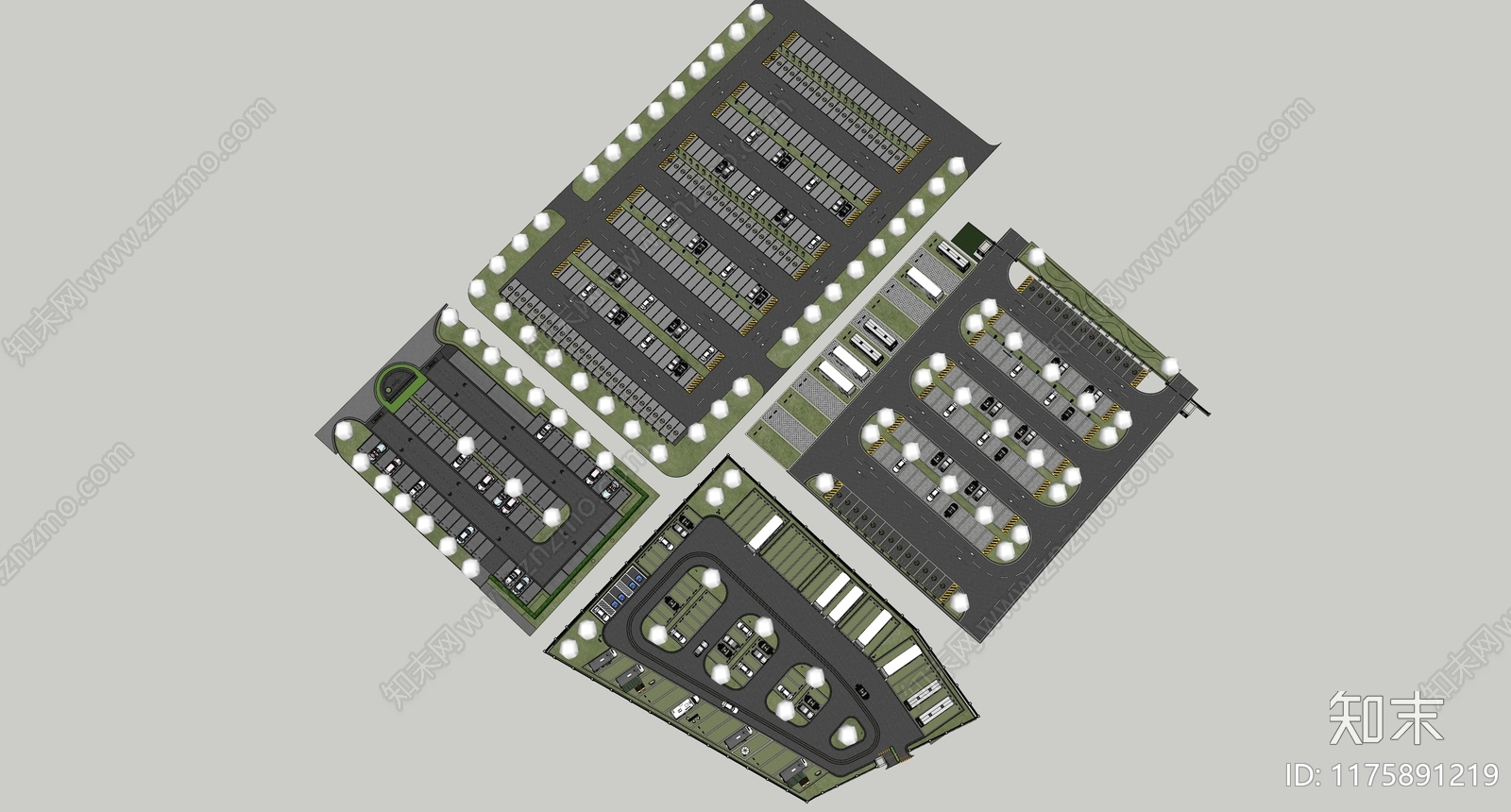 现代停车场SU模型下载【ID:1175891219】