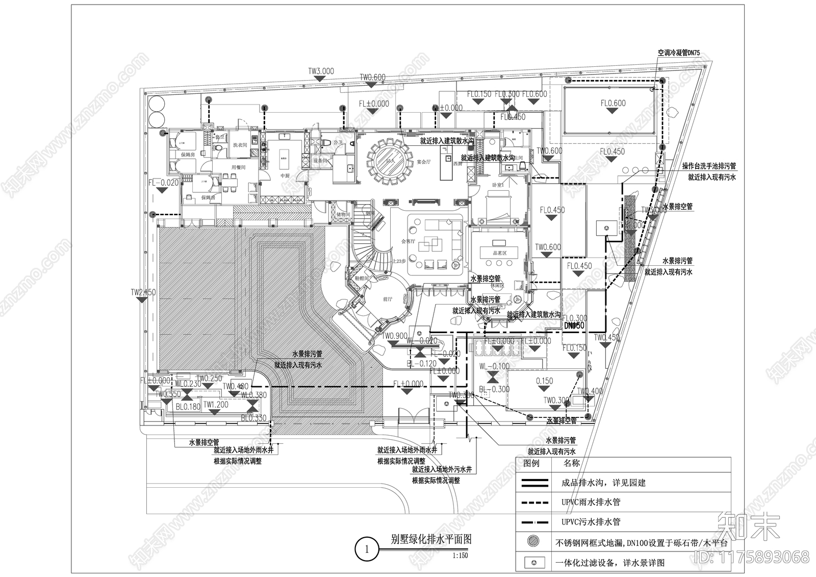 现代庭院施工图下载【ID:1175893068】