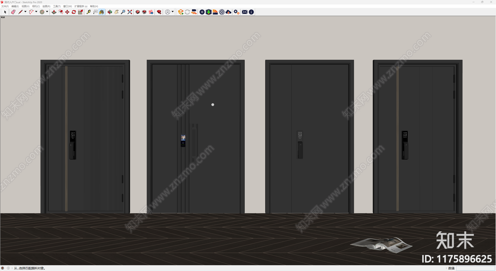 现代单开门SU模型下载【ID:1175896625】