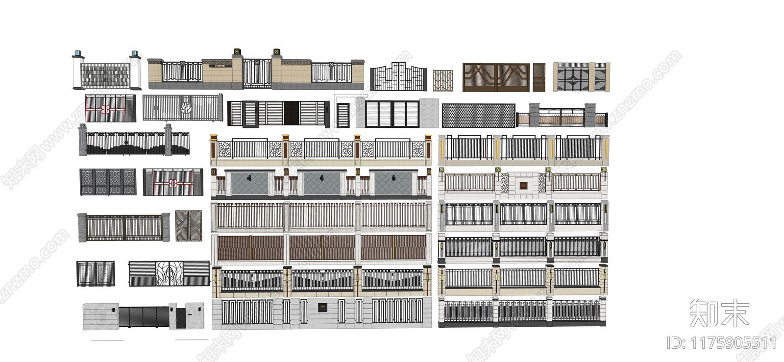 现代新中式栅栏SU模型下载【ID:1175905511】