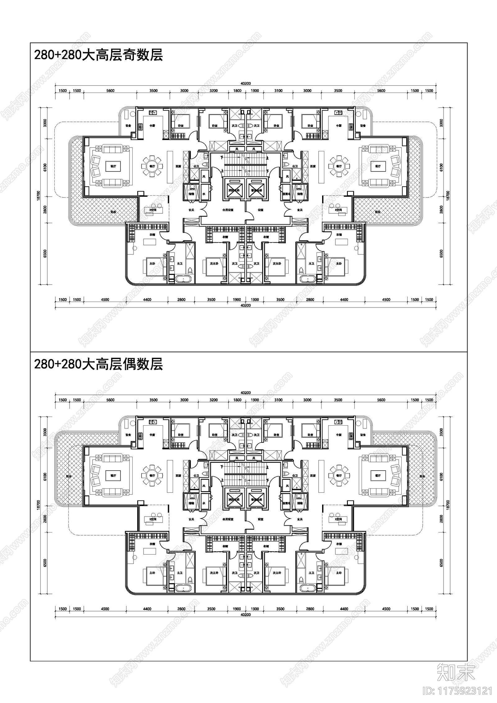 现代住宅楼建筑cad施工图下载【ID:1175923121】