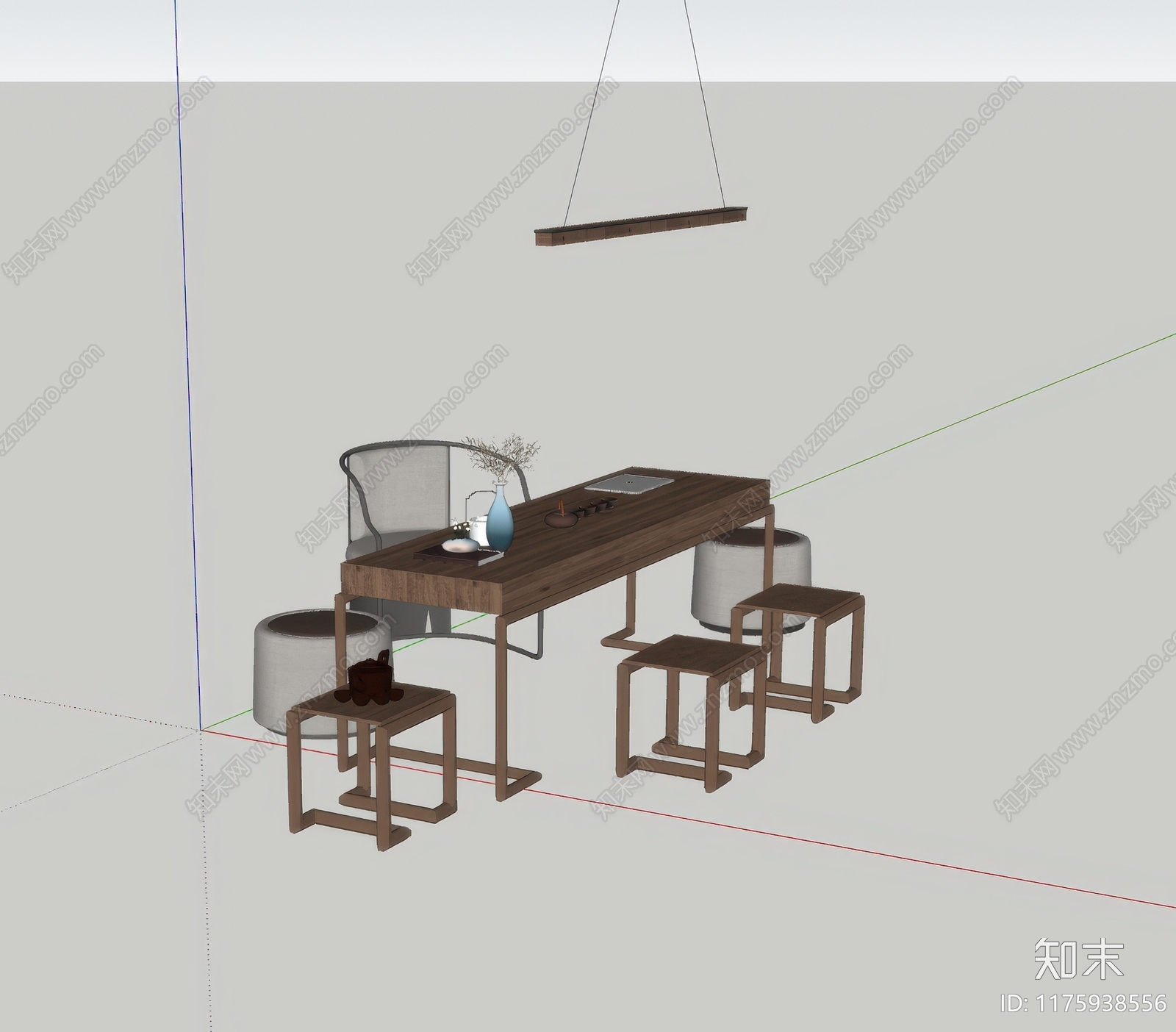 现代新中式其他桌子SU模型下载【ID:1175938556】