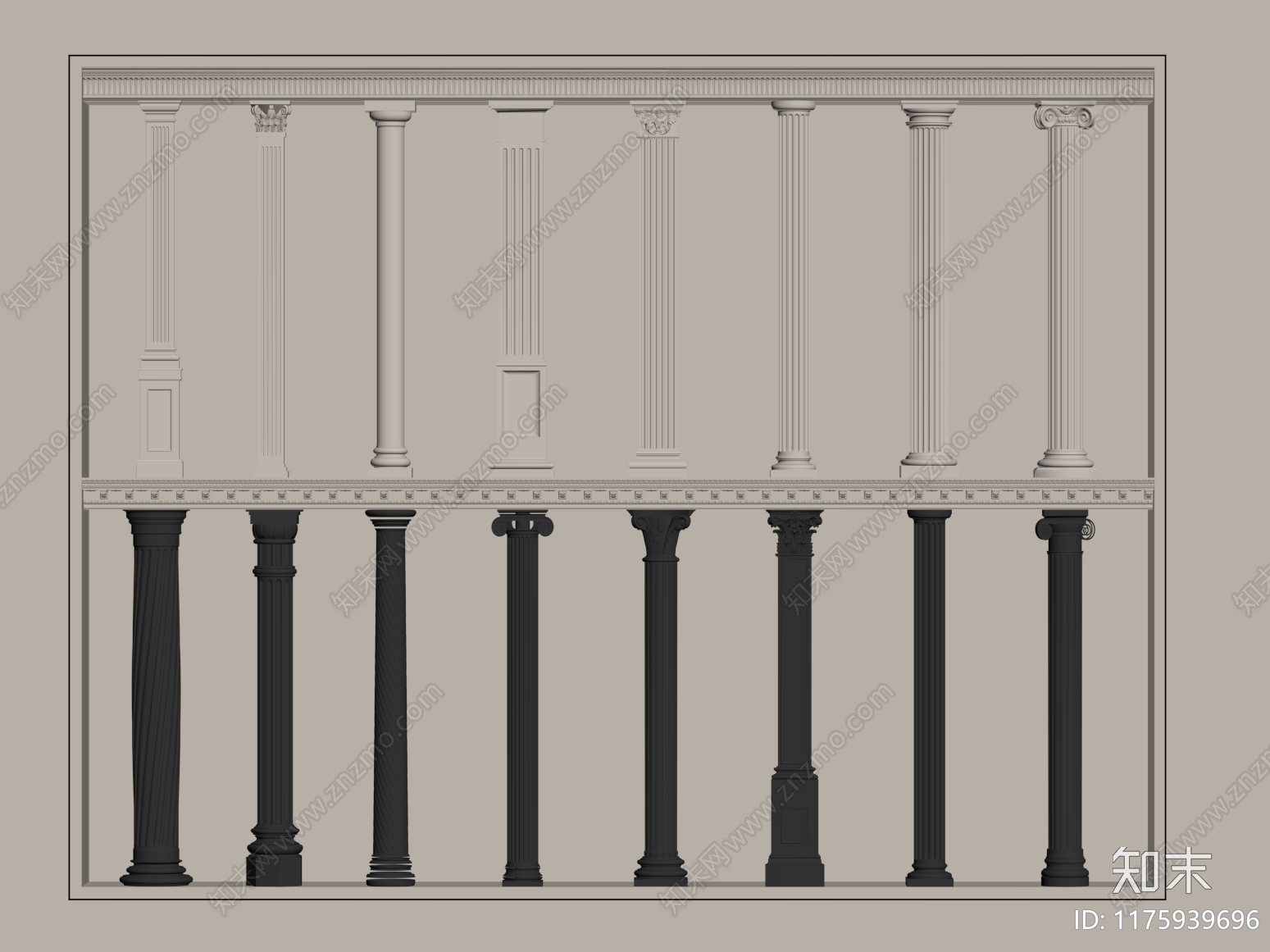 欧式柱子SU模型下载【ID:1175939696】