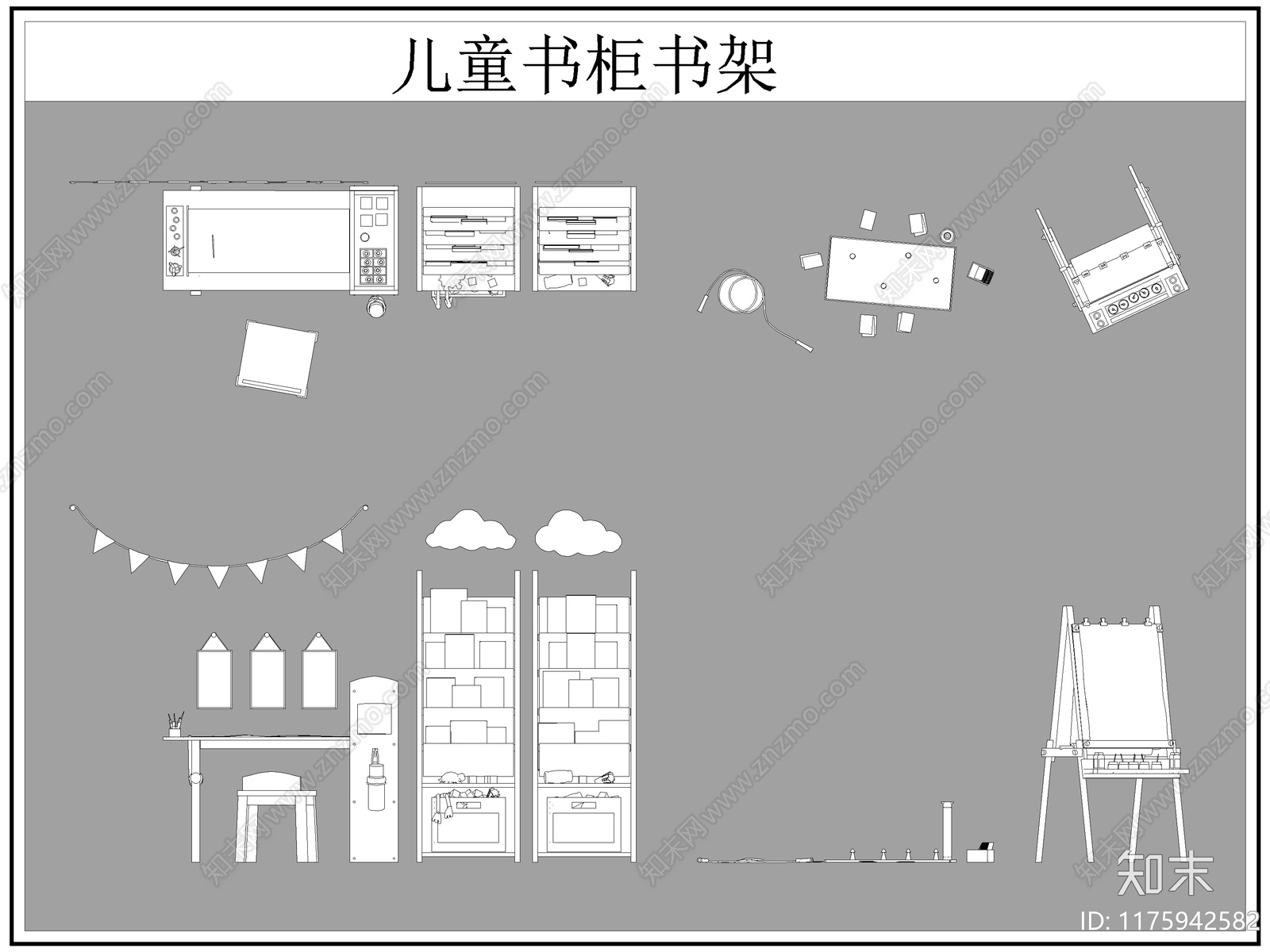 现代柜子cad施工图下载【ID:1175942582】