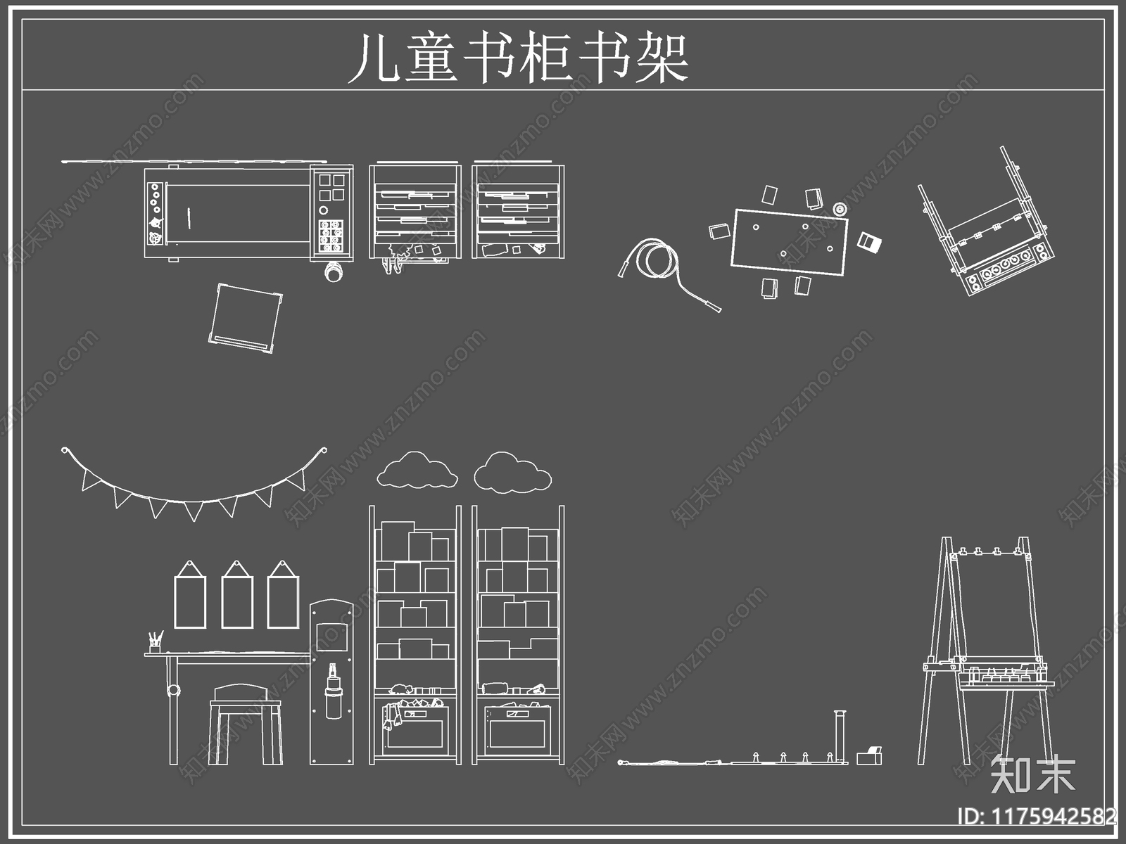 现代柜子cad施工图下载【ID:1175942582】