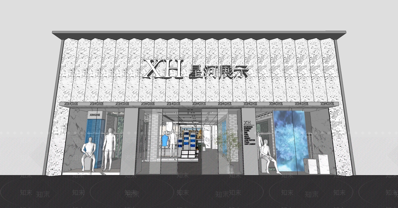 现代轻奢服装店SU模型下载【ID:1175946354】