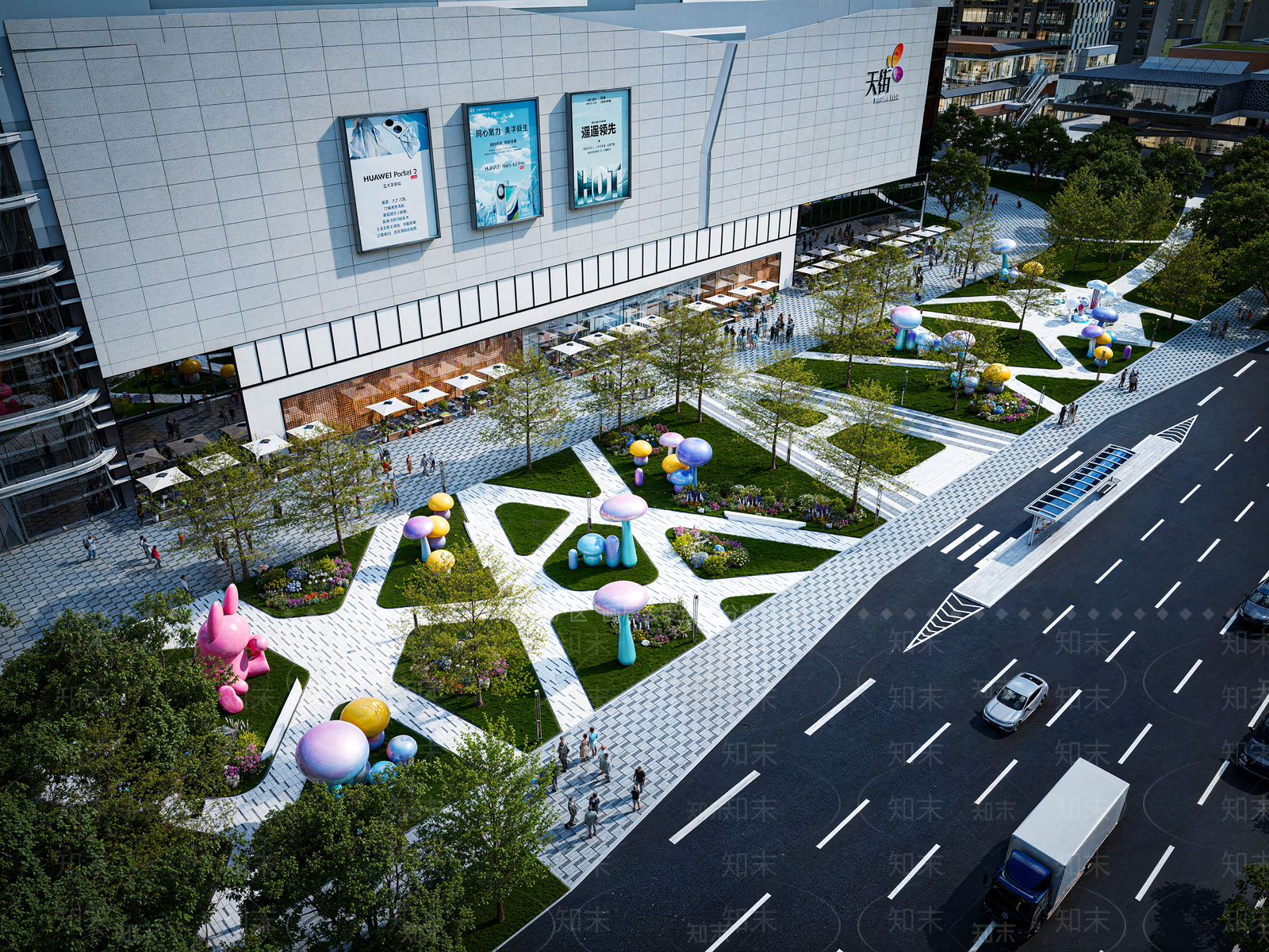 现代广场景观3D模型下载【ID:1175952943】