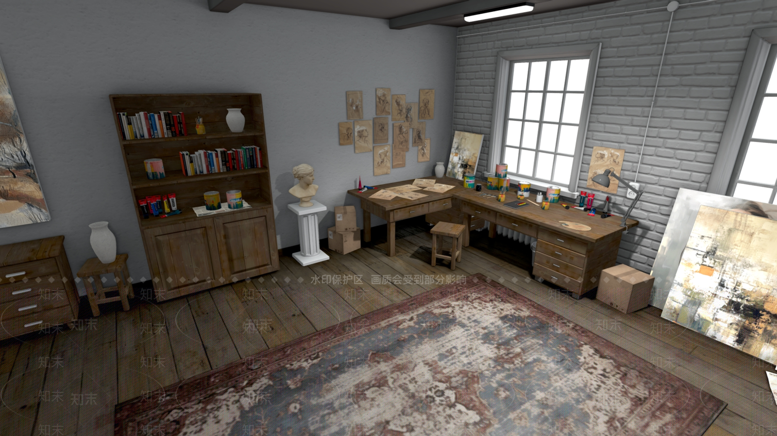 现代其他办公空间3D模型下载【ID:1175952547】