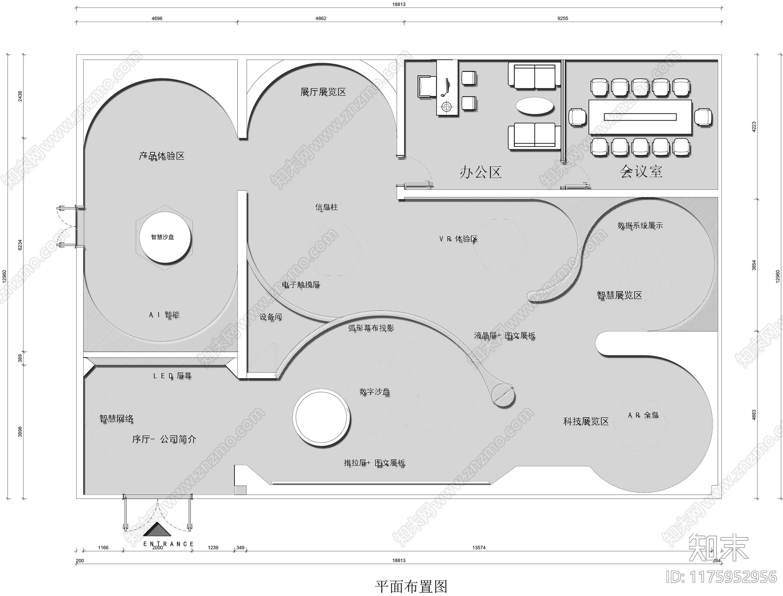 现代展厅cad施工图下载【ID:1175952956】