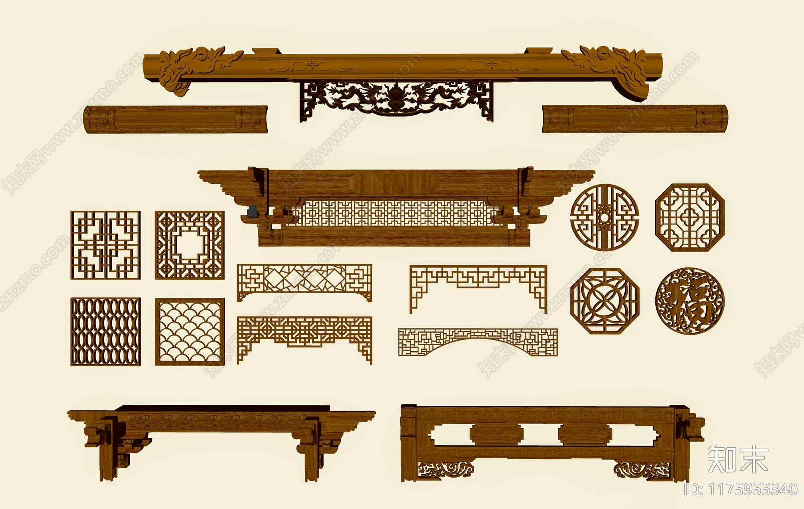 中式雕花SU模型下载【ID:1175955340】