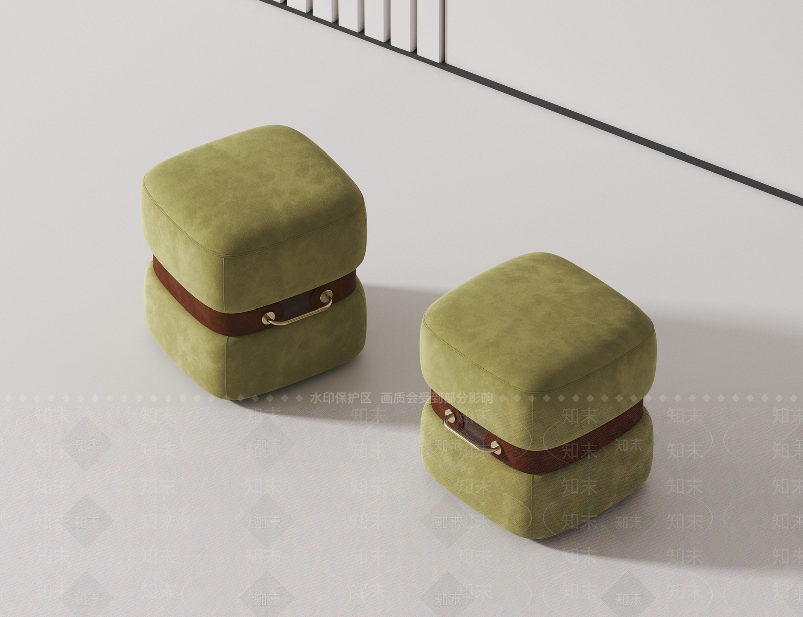 现代沙发凳3D模型下载【ID:1175955429】