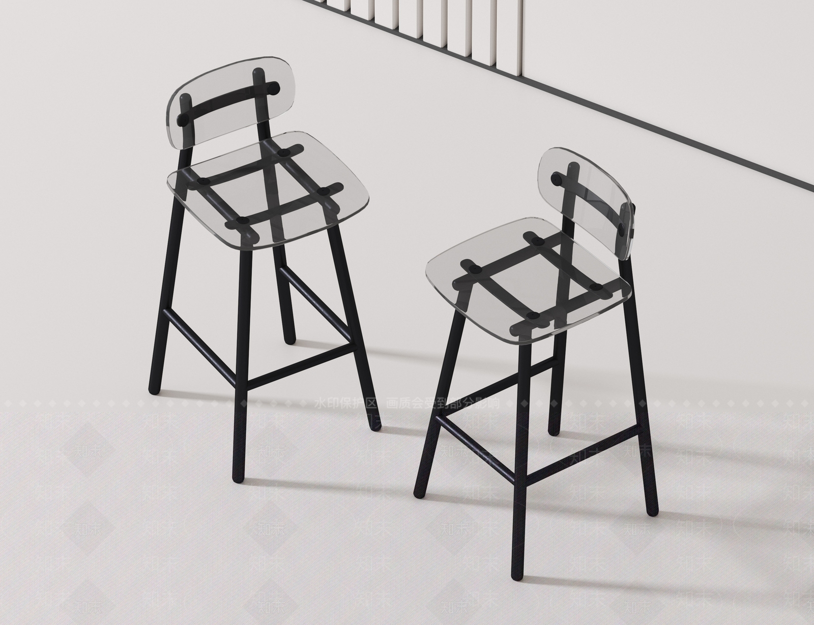 现代吧椅3D模型下载【ID:1175955523】_知末3d模型网