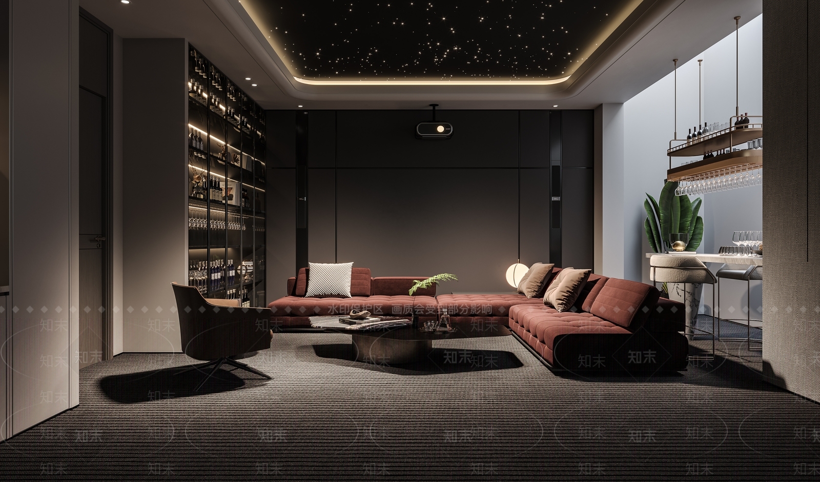 现代轻奢影音室3D模型下载【ID:1175967998】