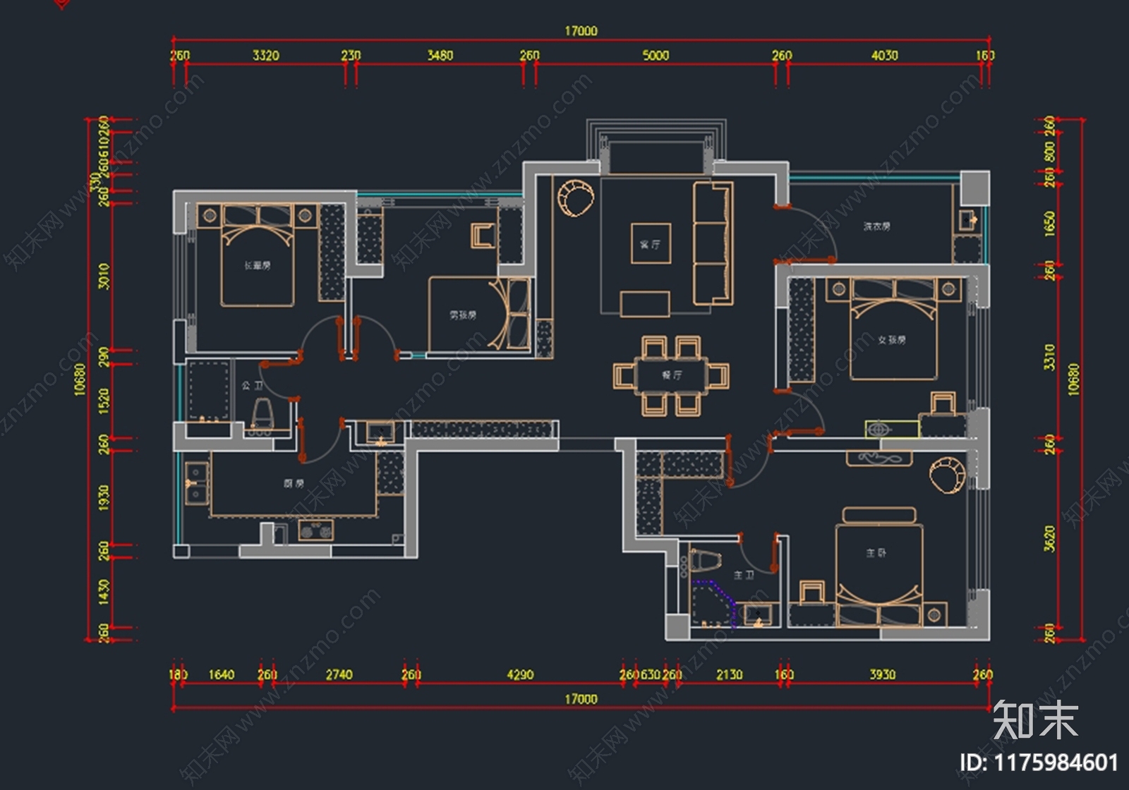 现代客厅cad施工图下载【ID:1175984601】