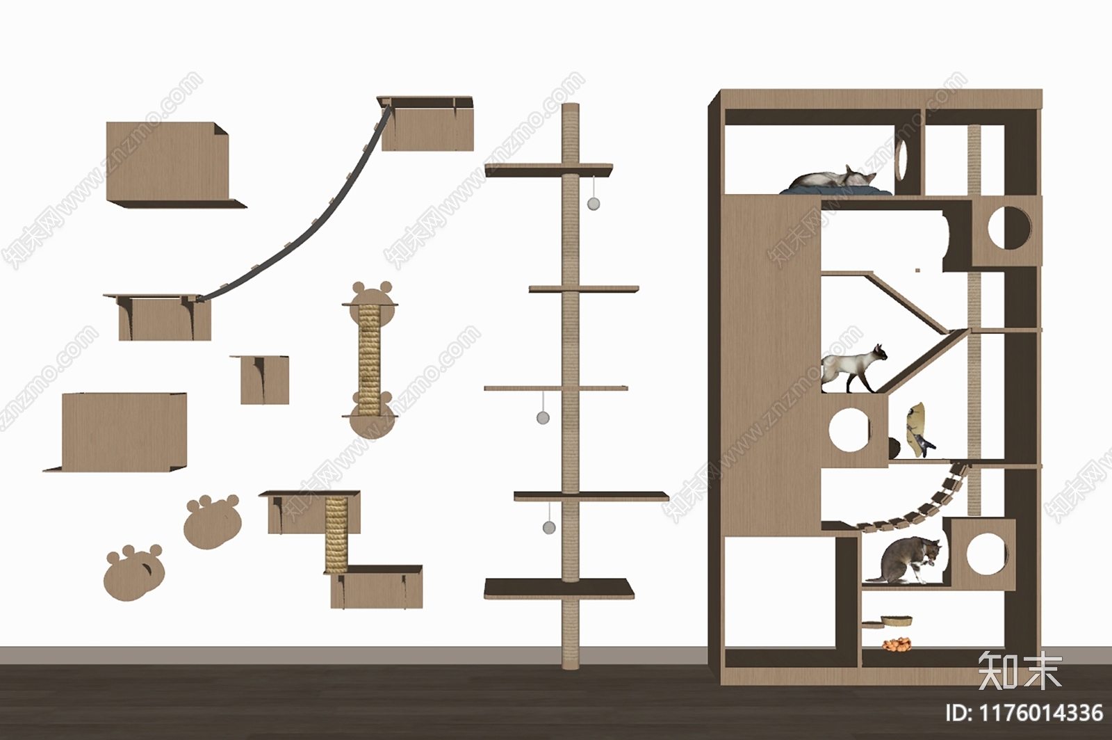 猫爬架SU模型下载【ID:1176014336】
