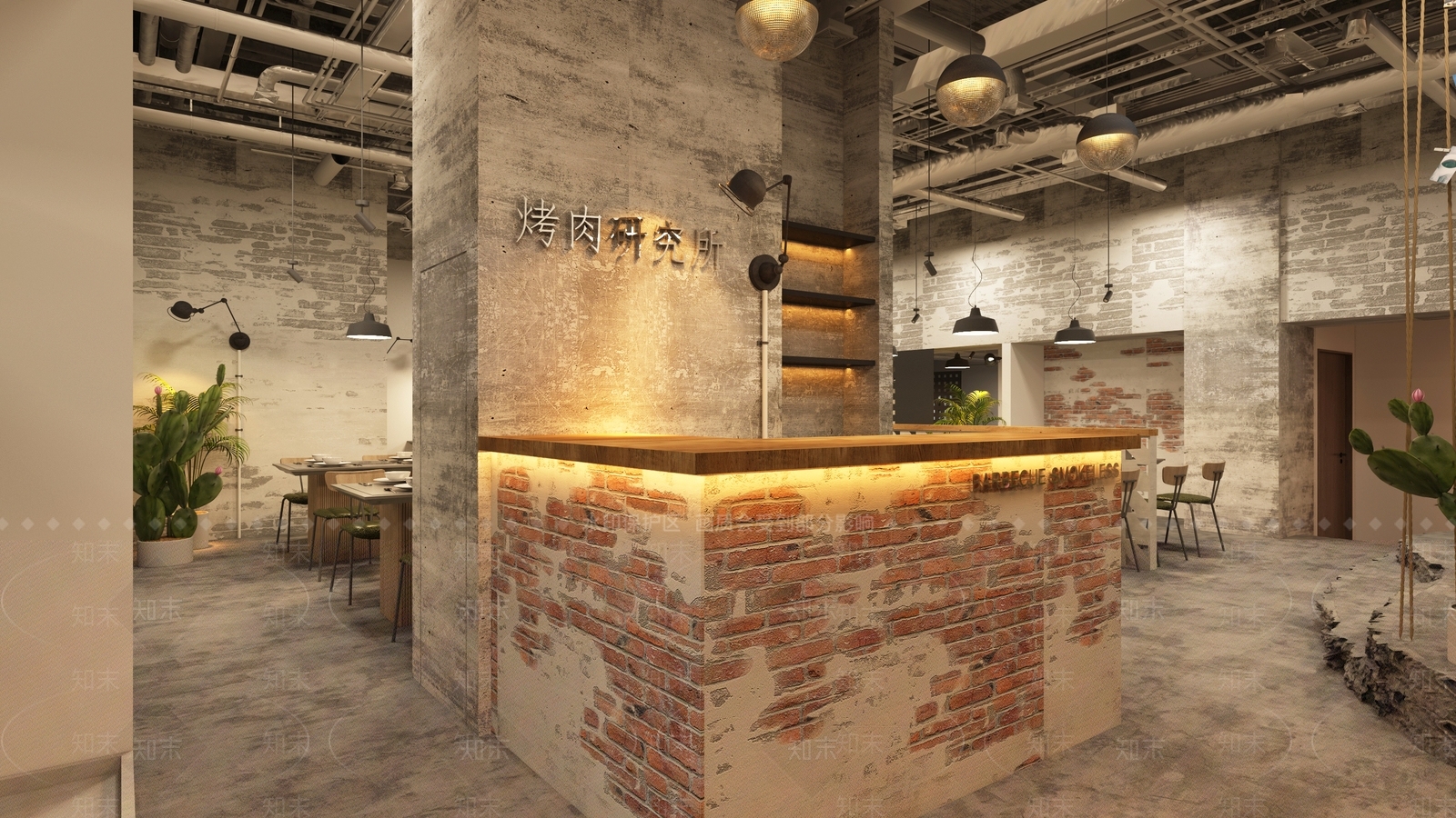 工业烧烤店3D模型下载【ID:1175982713】