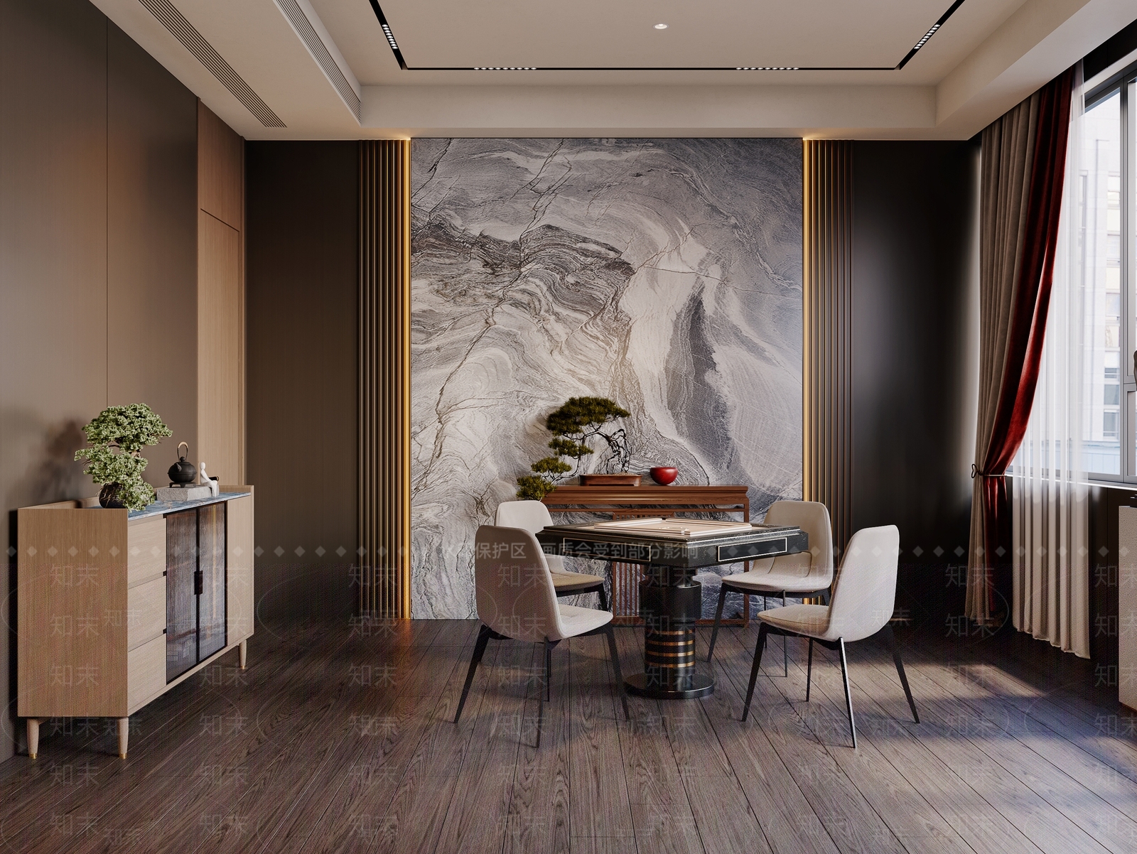新中式包厢3D模型下载【ID:1175985305】