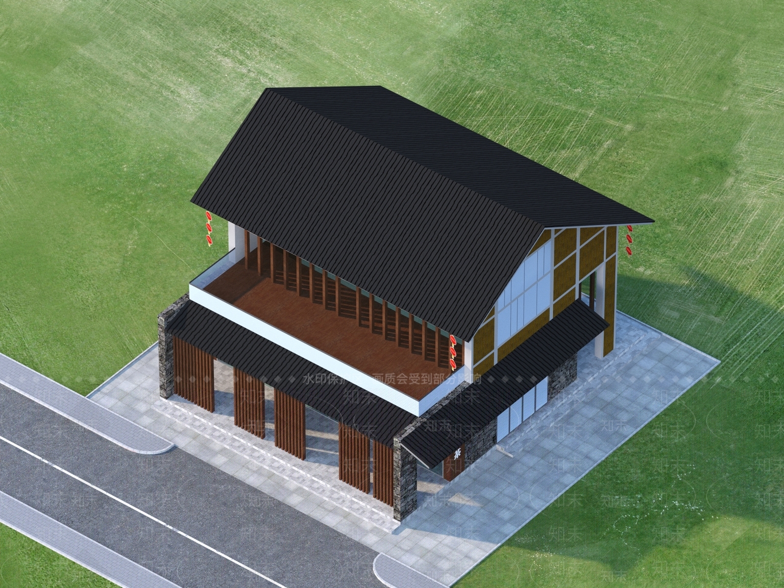 现代艺术风格建筑3D模型下载【ID:1175984639】