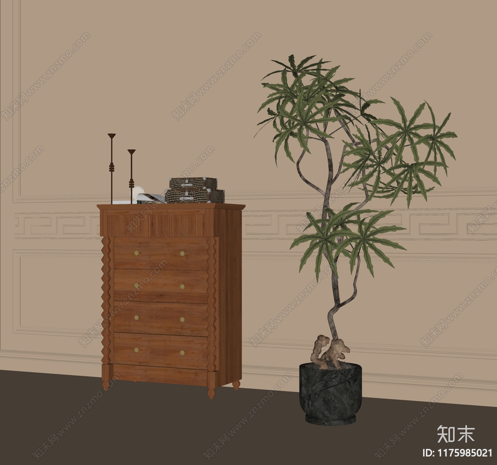 现代玄关柜SU模型下载【ID:1175985021】