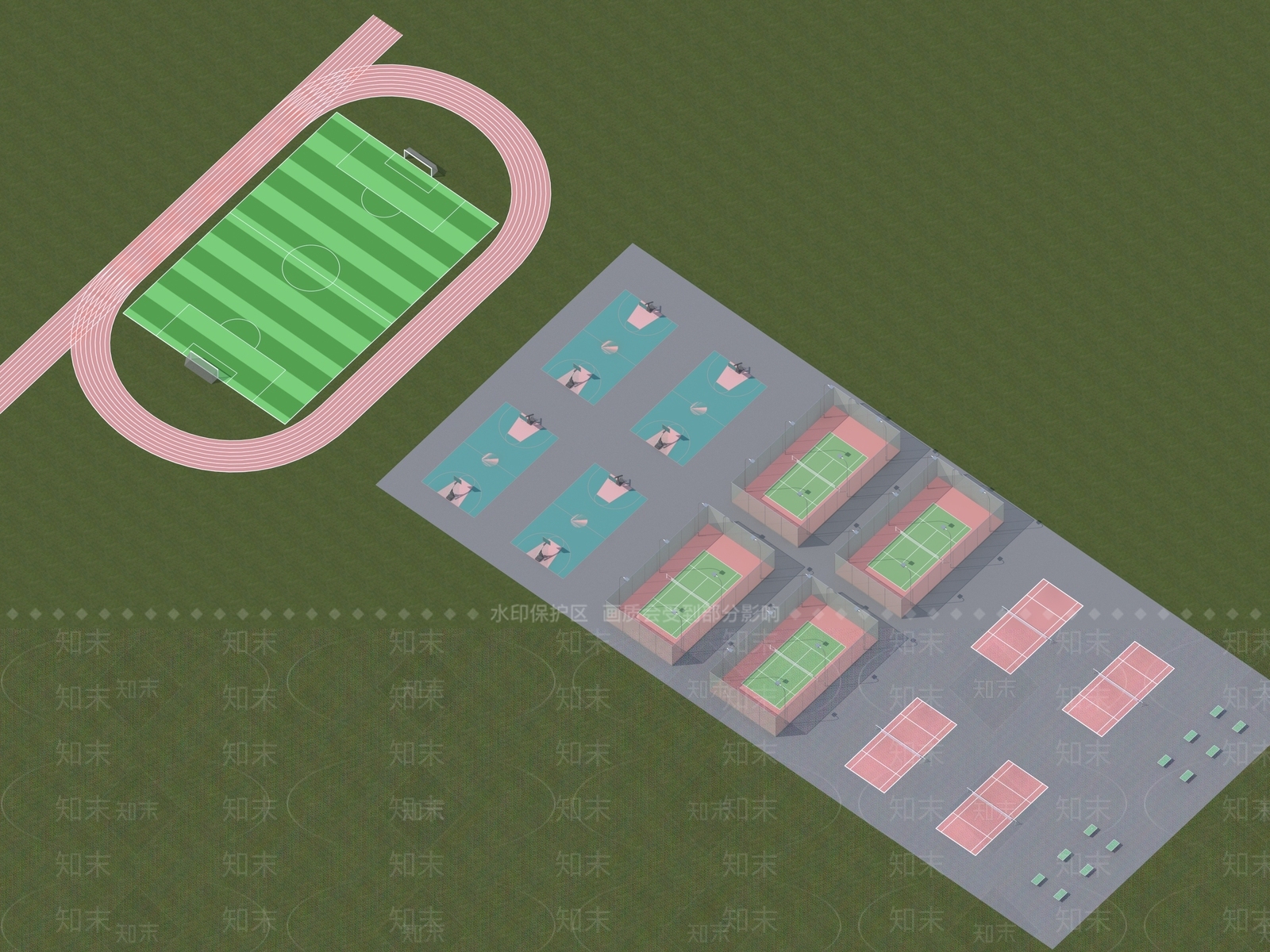 现代学校外观3D模型下载【ID:1175985137】