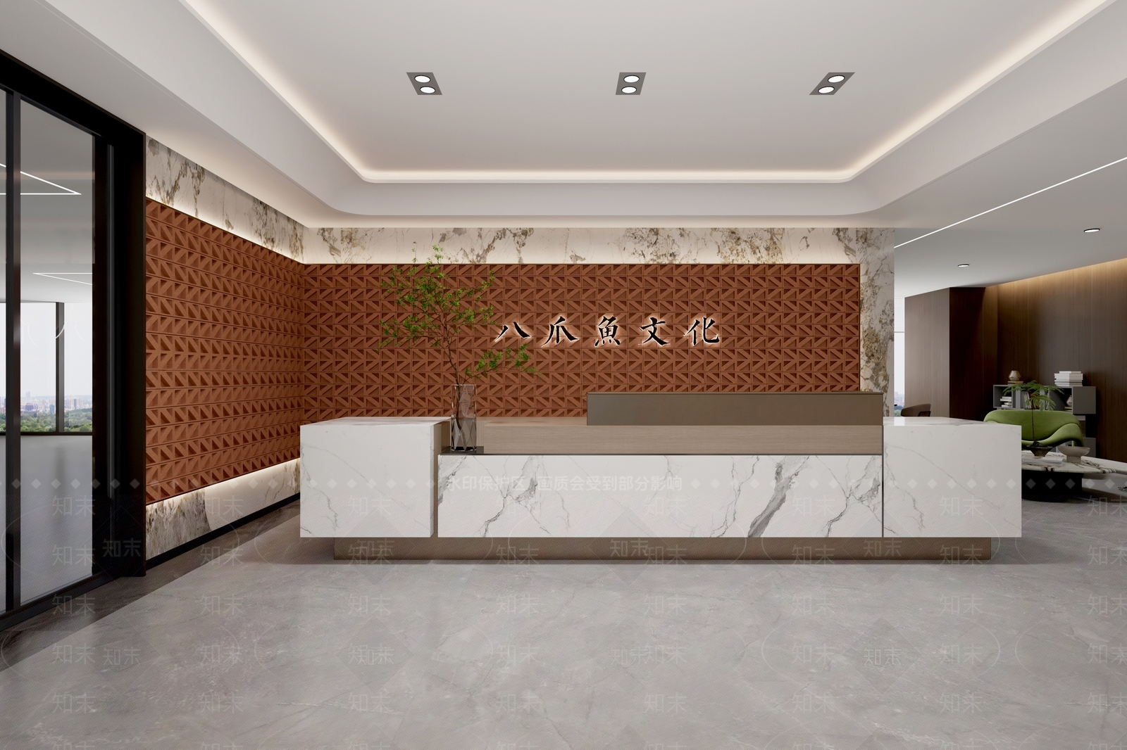现代办公大厅3D模型下载【ID:1175986386】