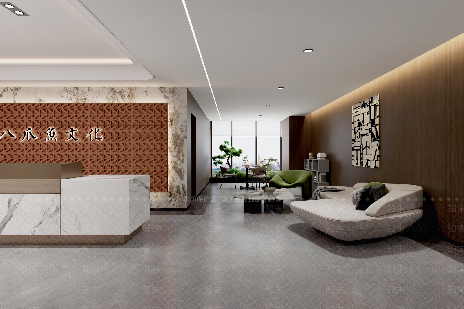 现代办公大厅3D模型下载【ID:1175986386】