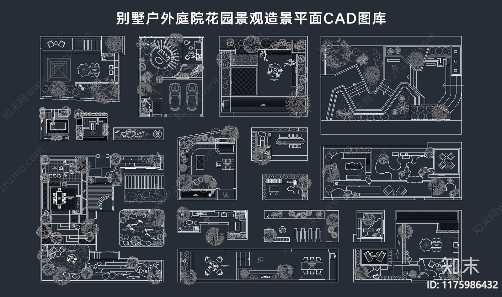 现代庭院施工图下载【ID:1175986432】