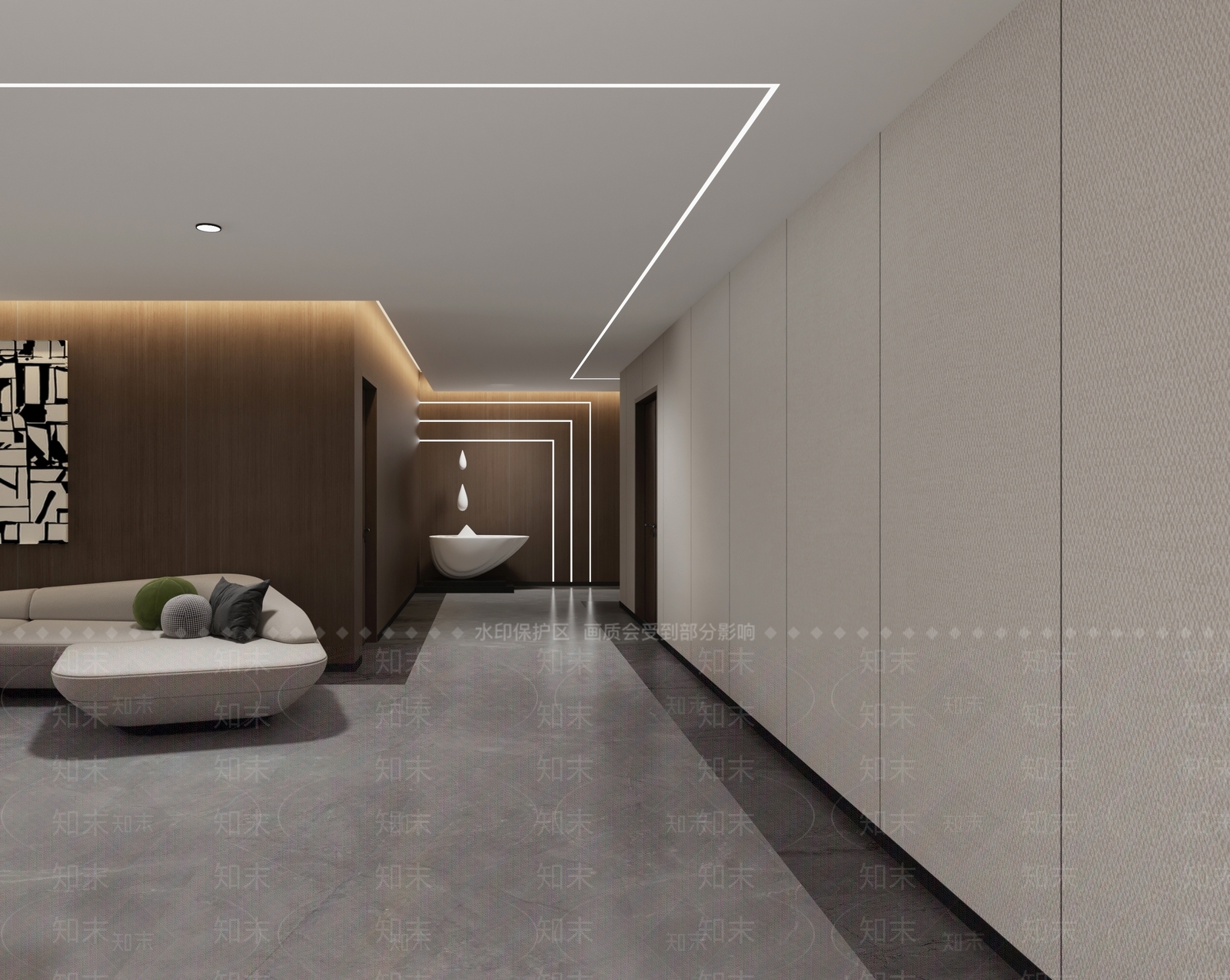 现代办公大厅3D模型下载【ID:1175986386】