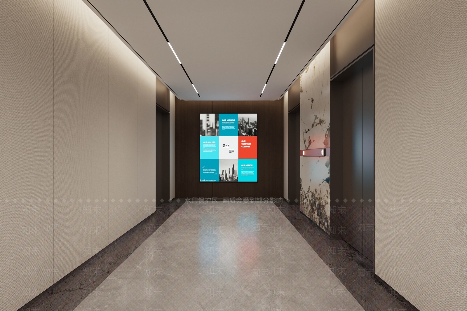 现代办公大厅3D模型下载【ID:1175986386】
