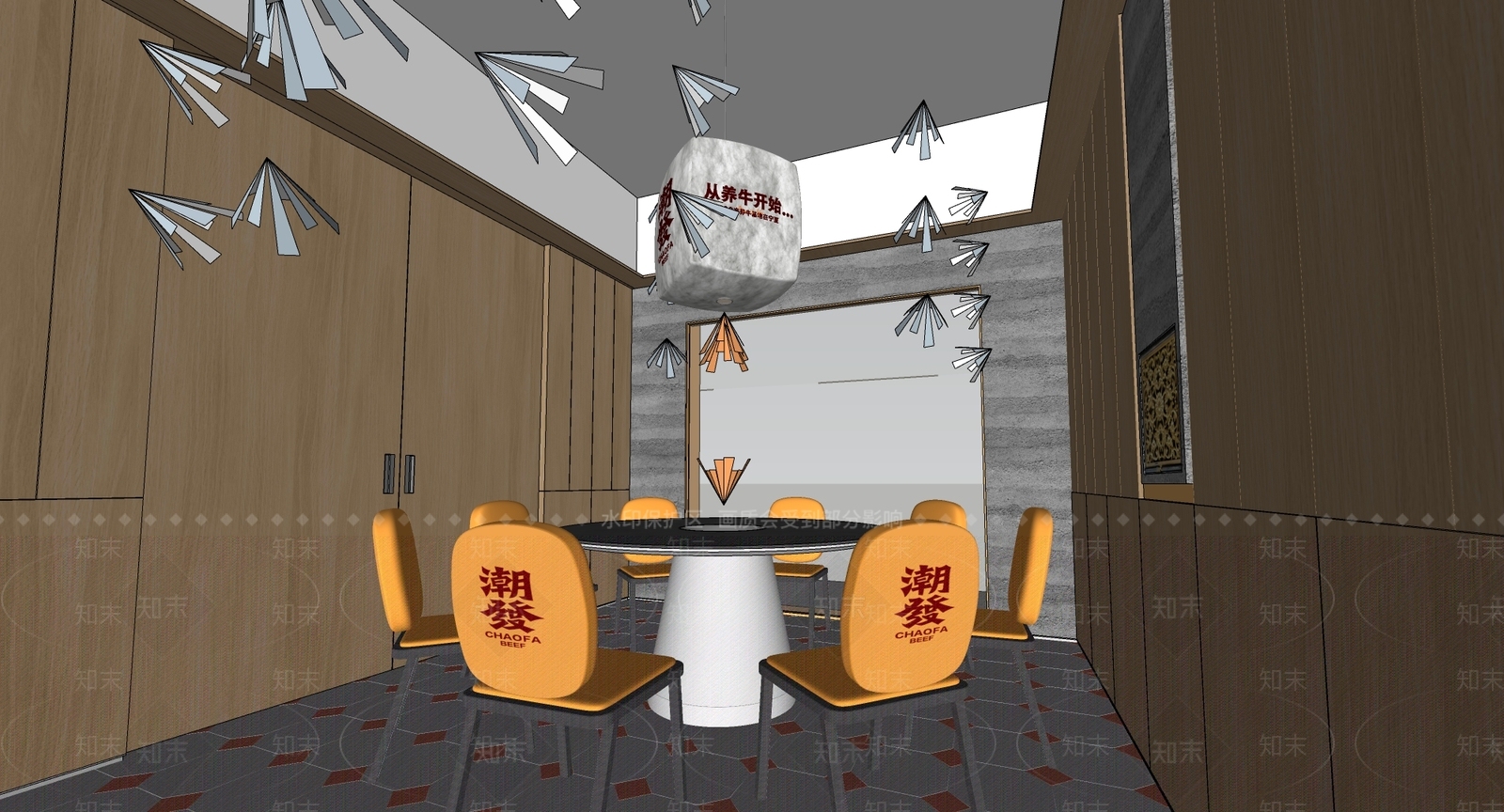 现代简约火锅店SU模型下载【ID:1175986643】