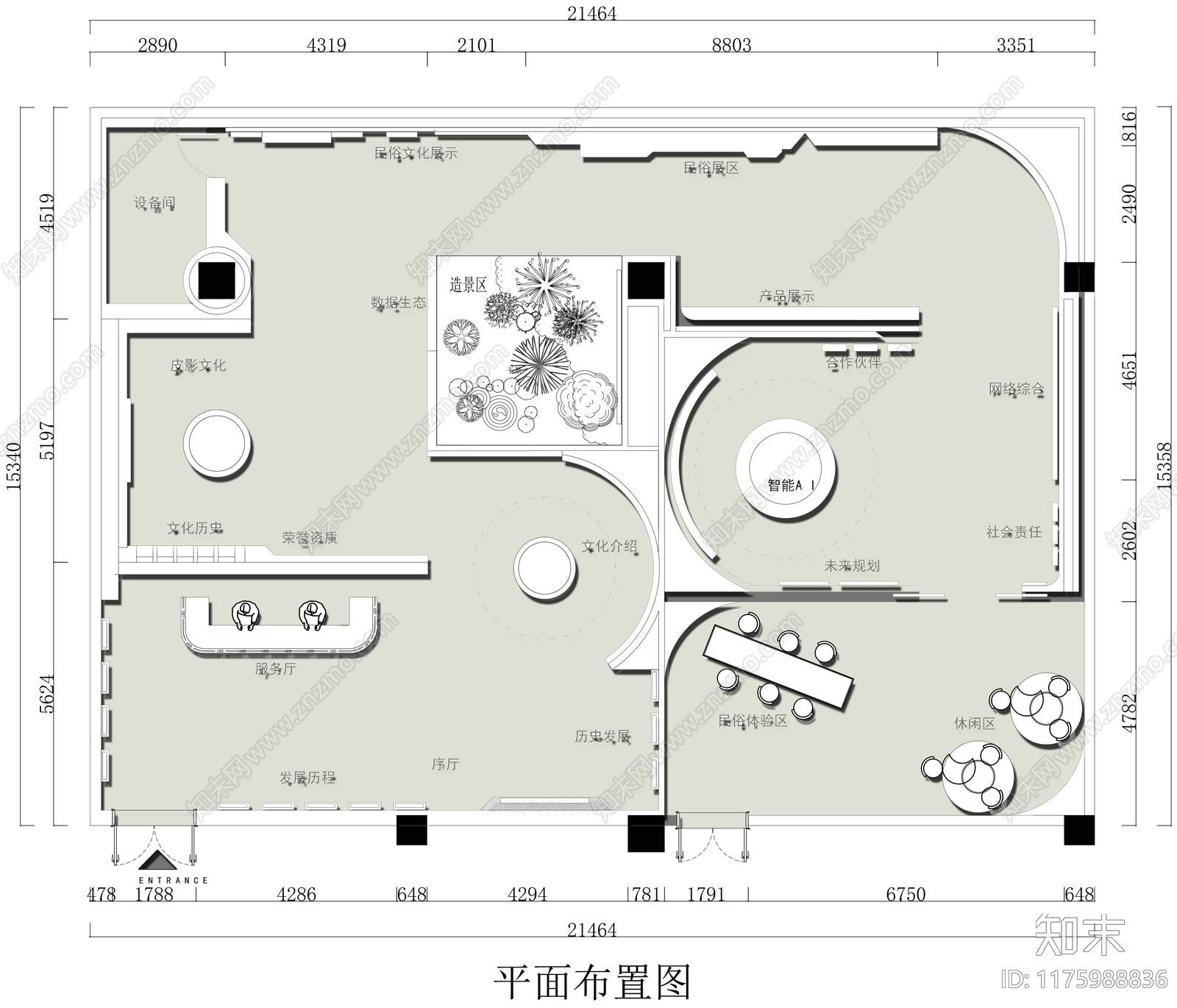 新中式展厅施工图下载【ID:1175988836】