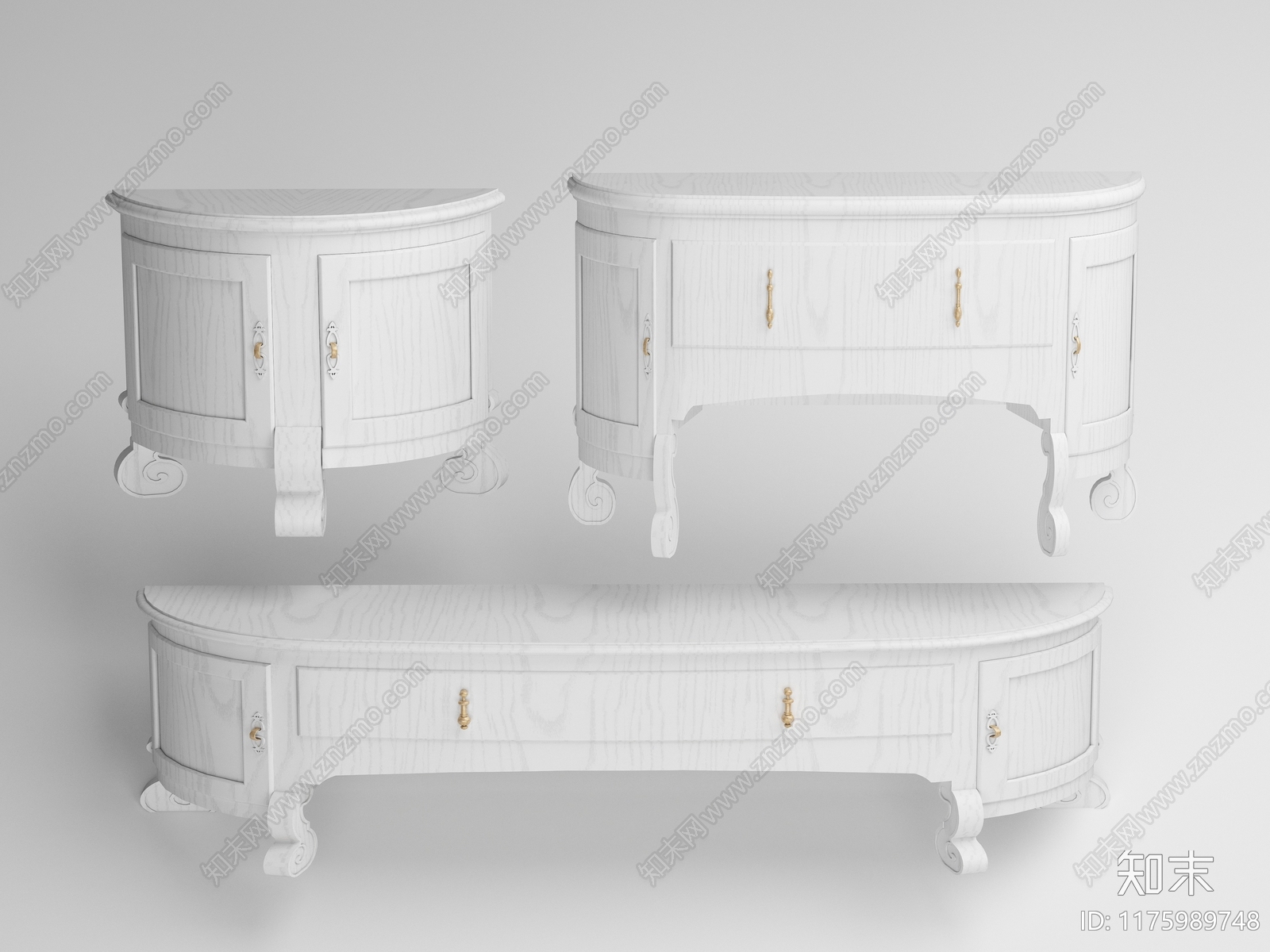 法式欧式电视柜3D模型下载【ID:1175989748】