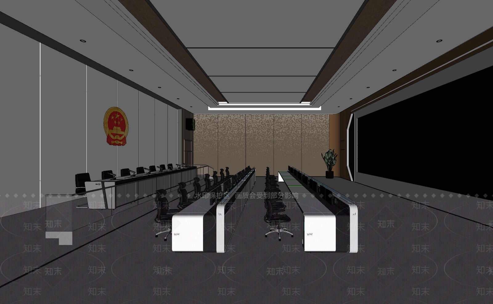 现代其他办公区域SU模型下载【ID:1175996668】