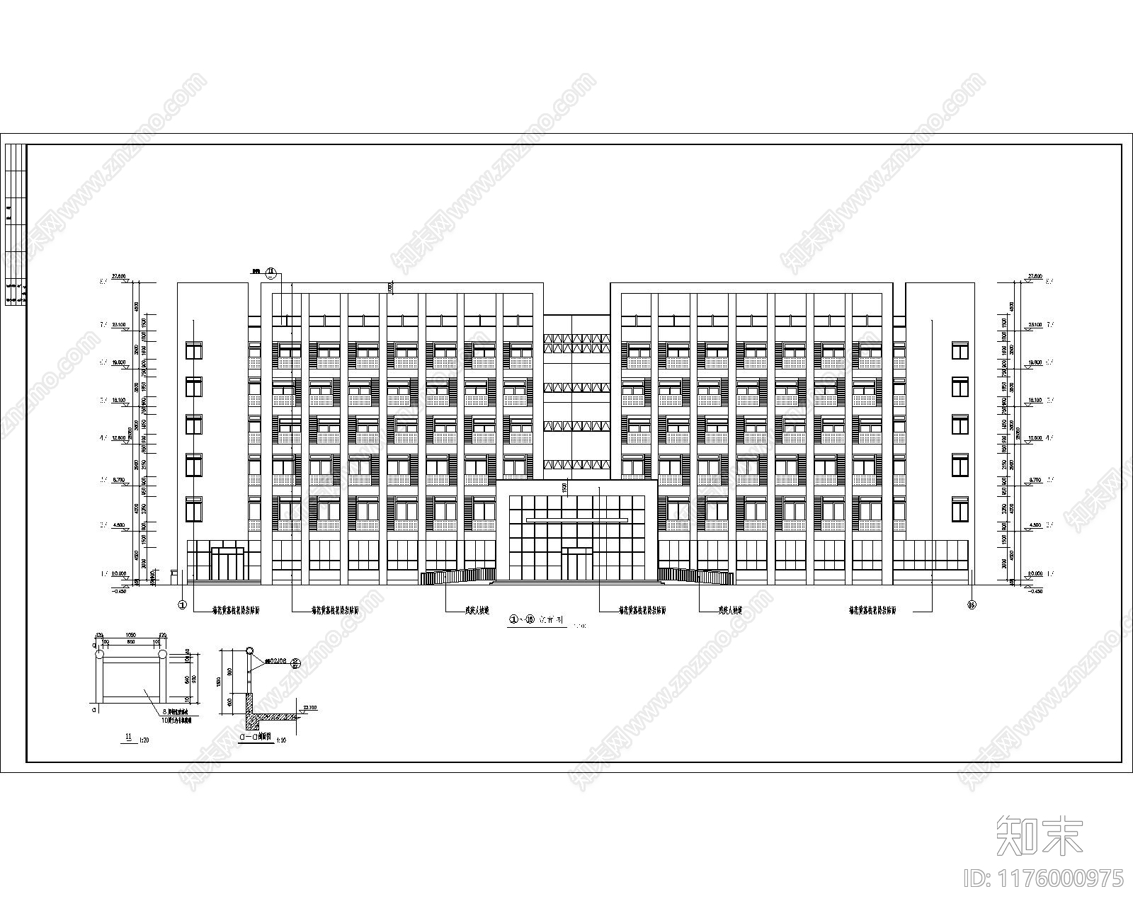 现代学校cad施工图下载【ID:1176000975】