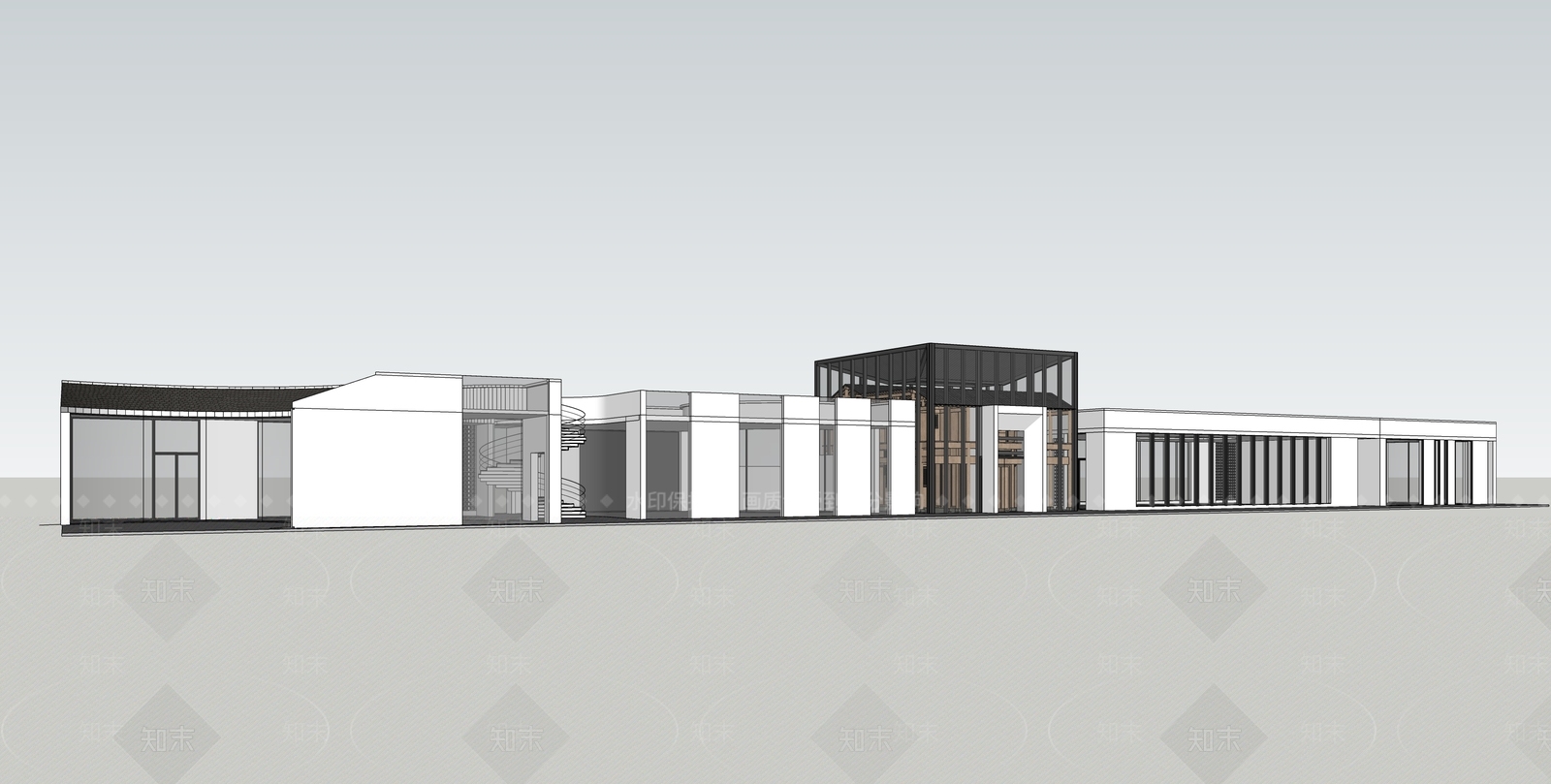 现代新中式其他商业建筑SU模型下载【ID:1176004338】