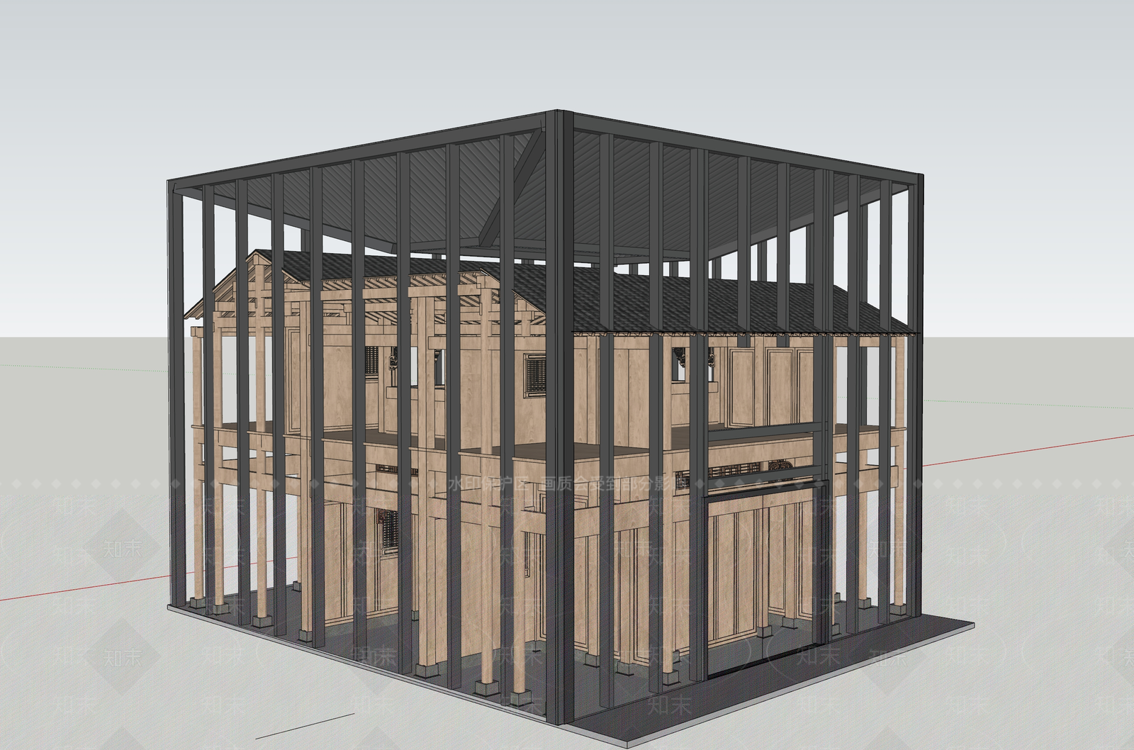 现代新中式其他商业建筑SU模型下载【ID:1176004581】