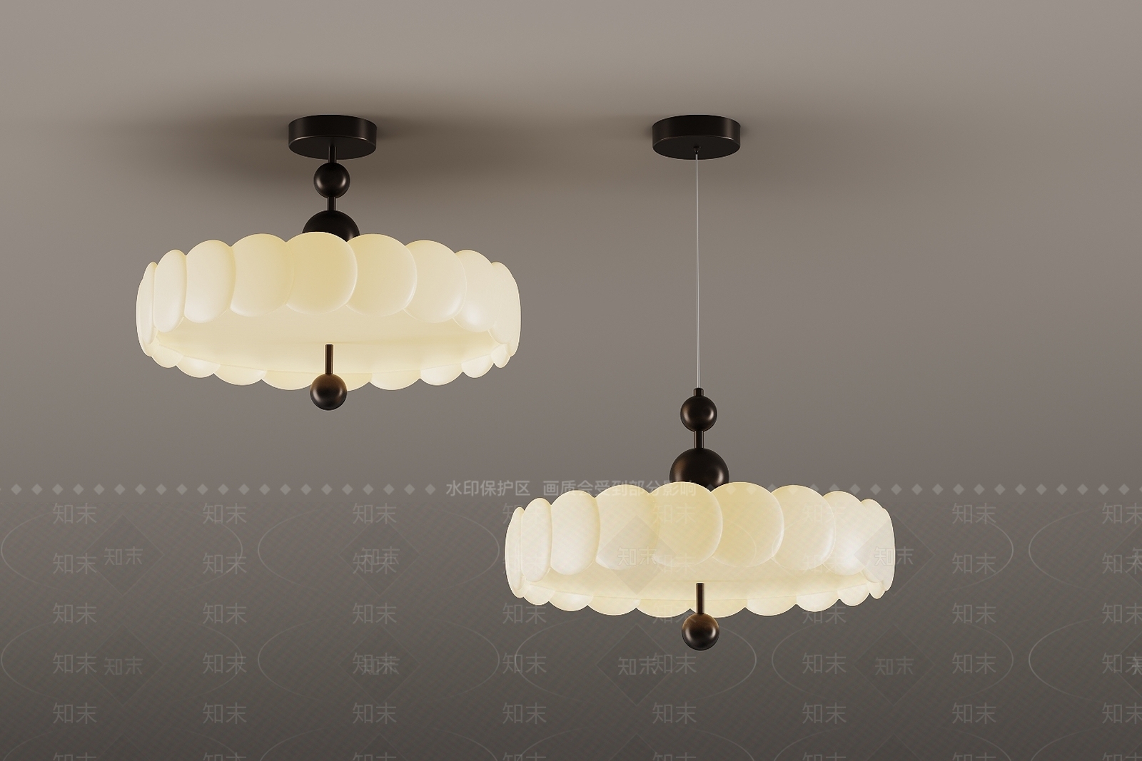 侘寂中古吸顶灯3D模型下载【ID:1176006610】