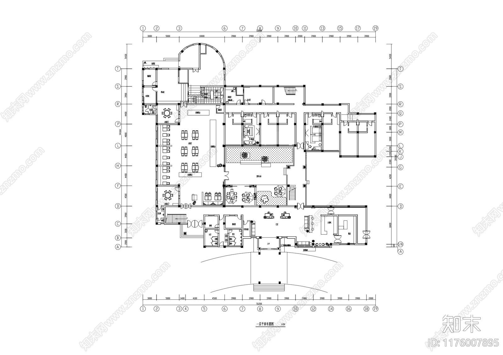 现代新中式酒店cad施工图下载【ID:1176007895】