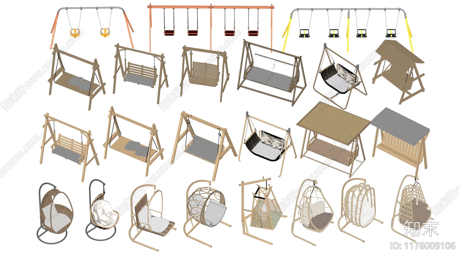 现代秋千SU模型下载【ID:1176009106】