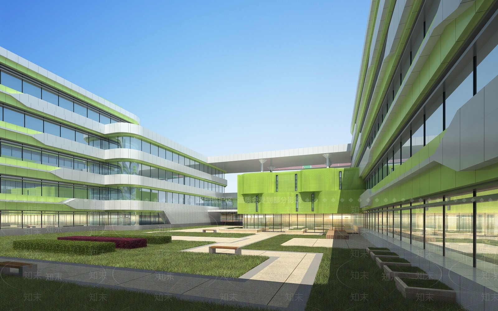 现代学校外观3D模型下载【ID:1176013285】